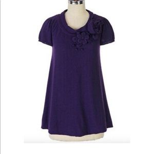 Dark purple S tunic sweater with mesh lining